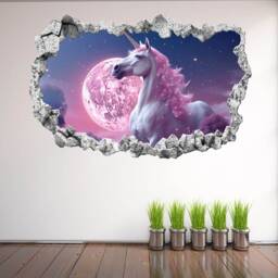 Unicorn Moon Wall Decal Sticker Mural Poster Print Art Kids Girls Bedroom Nursery Decor Ks21 - thumbnail 2