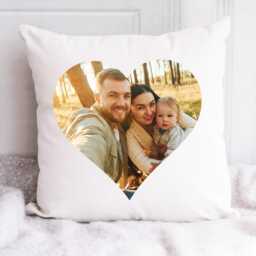 Personalised Photo Cushion - Heart Custom Cover Picture Valentines Gift - thumbnail 1