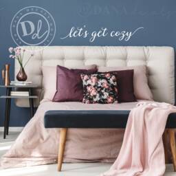 Let's Get Cozy Script Wall Decal - Bedroom Living Room Decor - thumbnail 3