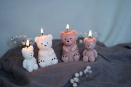 Teddy Bear Candle Duo - Handmade Soy Wax Candles Cute Home Decor Valentine's Day Gift Mother's Decorative