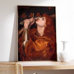 Joan Of Arc Painting Art Print, Victorian Wall Decor, Antique Woman Portrait Art, Romantic Poster, Fine Warm Tonal Canvas - thumbnail 3