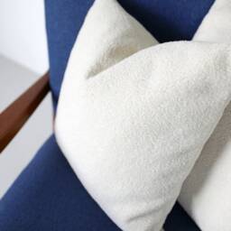 Luxury Ivory Boucle Cushion Covers, Textured Faux Sheepskin Sherpa Fabric Throw Cushions. Ivory/Mustard/Pink/Blue/Grey - thumbnail 3