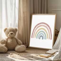 Pastel Rainbow Wall Art Set Of 3 Prints, Rainbow Bedroom Prints, Girls Room, Kids Room Art, Play Nursery Decor - thumbnail 2