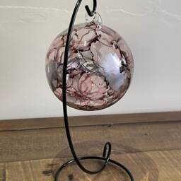 Hand Painted, Tea Light Candle Holder, Hanging Glass Holder. Glass Holder On A Stand. Mother's Day Gift, Christmas Gift - thumbnail 4