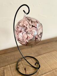 Hand Painted, Tea Light Candle Holder, Hanging Glass Holder. Glass Holder On A Stand. Mother's Day Gift, Christmas Gift - thumbnail 1