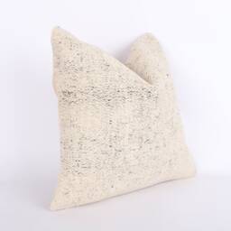 Vintage Turkish Kilim Pillow Cover Handwoven Wool Cushion - 16x16 - thumbnail 3