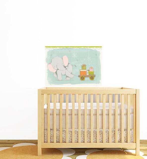 Special Delivery Elephant Wall Sticker Decal - Kids Stickers, Animals Childrens Decals, Art, Room