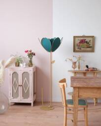 Floor Lamp & Lampshade Double Flower - Jungle Green