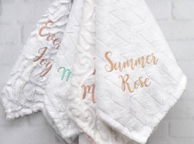 Personalized Baby Minky Lovey/Security Blanket - Size 17x14 Inches-Baby Girl Blanket-Baby Boy Blanket-Personalized Shower Gift - image 1