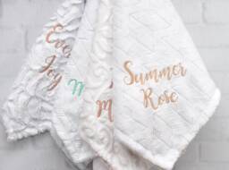 Personalized Baby Minky Lovey/Security Blanket - Size 17x14 Inches-Baby Girl Blanket-Baby Boy Blanket-Personalized Shower Gift