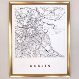 Dublin Map Hand Drawn Street Ireland City Drawing Black & White - Art Print Irish Wedding Anniversary Gift Travel Art Wall Decor - thumbnail 3