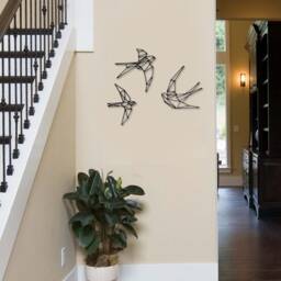 Swallow Wall Decor, Geometric Bird, Bird Gift Idea, Decor, Metal Wire Art, Flying Birds Wall Swift - thumbnail 3