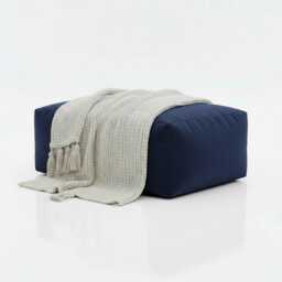 Bean Bag Pouffe Footstools Navy Blue Velvet Rectangle Ottoman Style Footstool Pouf