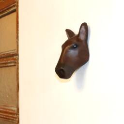 Small Paper Mache Horse Wall Mount Head Sculpture, Home, Nursery, Playroom Or Hallway Decor - thumbnail 4