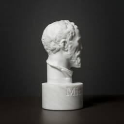 Marble Bust Of Michelangelo By Lorenzi Statue Carved Greek Marble Figurine - thumbnail 2