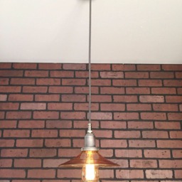 "Industrial Pendant Light -Raw Steel 8"" Flat Glass Amber Shade With Patented ""Huila Connectors" - thumbnail 2