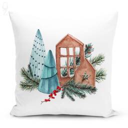 Christmas Candles Cushion Covers With 4 Options - Pine Cones & Leaves Double Sided Printing On The Chenille Fabric Different Sizes - thumbnail 2