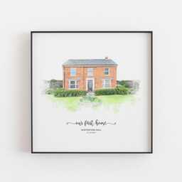 Housewarming Gift, New Home House Painting From Photo, Realtor Painting, Custom Portrait, Home, First Gift - thumbnail 1