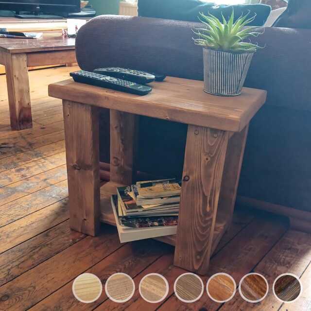 Rustic Side Table/ Any Size/ Bedside Table/Small Table/Wooden Coffee Table/Reclaimed Wood Table/Rustic Magazine Rack - image 1