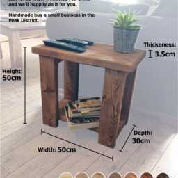 Rustic Side Table/ Any Size/ Bedside Table/Small Table/Wooden Coffee Table/Reclaimed Wood Table/Rustic Magazine Rack - thumbnail 4