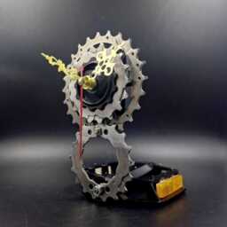Recycled Bike Gear Clock Handmade Steampunk Desk Decor - thumbnail 1