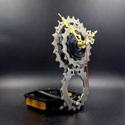 Recycled Bike Gear Clock Handmade Steampunk Desk Decor - thumbnail 2