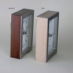Desk Clock, Mantel Clock. Custom Hand Made Clocks in Stainless Steel With Oak Bodies. I Love You Mom Or Mothers Day Gift - thumbnail 4