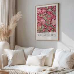 William Morris Print, Art, Exhibition Poster, Botanical Gifts, Pink Wall Prints, Bathroom Art - thumbnail 2