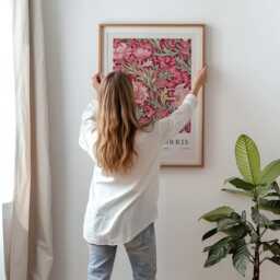William Morris Print, Art, Exhibition Poster, Botanical Gifts, Pink Wall Prints, Bathroom Art - thumbnail 3