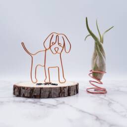 Beagle Wire Sculpture, Pet Memorial Art, Dog Lover Gift - thumbnail 2