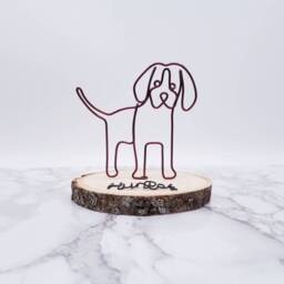 Beagle Wire Sculpture, Pet Memorial Art, Dog Lover Gift - thumbnail 3