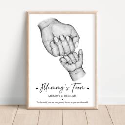 Personalised Family Mummy's Team Print Fist Up To 5 Children Only Unframed - thumbnail 2