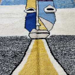 Moroccan Rug 7x10 Ft , Hand Knotted Rugs For Living Room Colorful Handmade Wool Beni Ourain Berber Area Rugs - thumbnail 2
