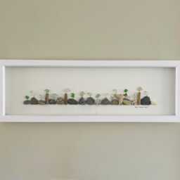 Cornish Sea Glass Bird Wall Art Framed Panoramic Picture Handmade in Cornwall - thumbnail 4