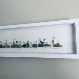 Cornish Sea Glass Bird Wall Art Framed Panoramic Picture Handmade in Cornwall - thumbnail 2