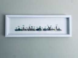 Cornish Sea Glass Bird Wall Art Framed Panoramic Picture Handmade in Cornwall - thumbnail 1