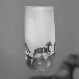 Welsh Section D Vase -- 30cm Crystal Glass Flower Vase With Welsh Section Cob Horse Frieze Design - thumbnail 2