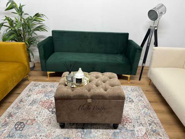 Handmade Footstool Coffee Table Pouffe Bench Chesterfield Naples Fabric - Free Samples - image 1
