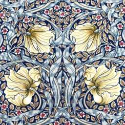William Morris Lampshade Handmade Pimpernel Floral Navy Cotton Drum in 15cm 20cm 30cm 40cm Lamp/Ceiling Uk/Us/Eu Fittings - thumbnail 2