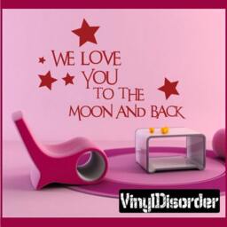 We Love You To The Moon & Back - Vinyl Wall Decal Quotes Sticker Ct053Weloveyouviet - thumbnail 1