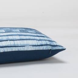 Indigo Batik Lumbar Pillow Cover - Handspun Hmong Fabric, 12x24 - thumbnail 4