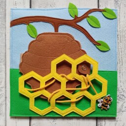 Felt Montessori Activity Toddler Quiet Book Page Busy Baby Toy One 1-4 Year - thumbnail 2