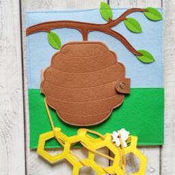 Felt Montessori Activity Toddler Quiet Book Page Busy Baby Toy One 1-4 Year - thumbnail 3