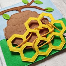 Felt Montessori Activity Toddler Quiet Book Page Busy Baby Toy One 1-4 Year - thumbnail 4