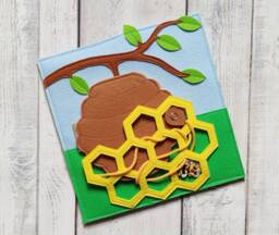 Felt Montessori Activity Toddler Quiet Book Page Busy Baby Toy One 1-4 Year - thumbnail 1