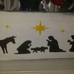 Nativity Wood Sign Distressed Extra Large Rustic Wall Hanging Primitive Decoration O Holy Night Religious Christmas Decor Manger Jesus - thumbnail 3