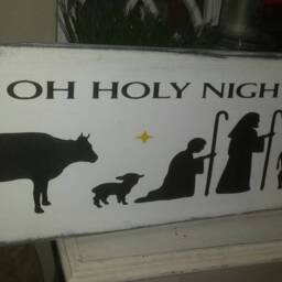 Nativity Wood Sign Distressed Extra Large Rustic Wall Hanging Primitive Decoration O Holy Night Religious Christmas Decor Manger Jesus - thumbnail 2