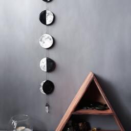 Moon Phase Wall Hanging Lunar Garland With Quartz Crystal - thumbnail 3