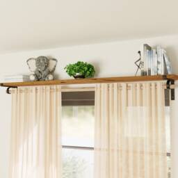 Curtain Rod Holder Brackets With Reclaimed Shelf & Rod Unit, Hook, Drapery Hardware, Finial - thumbnail 2