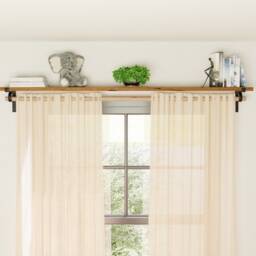 Curtain Rod Holder Brackets With Reclaimed Shelf & Rod Unit, Hook, Drapery Hardware, Finial - thumbnail 4